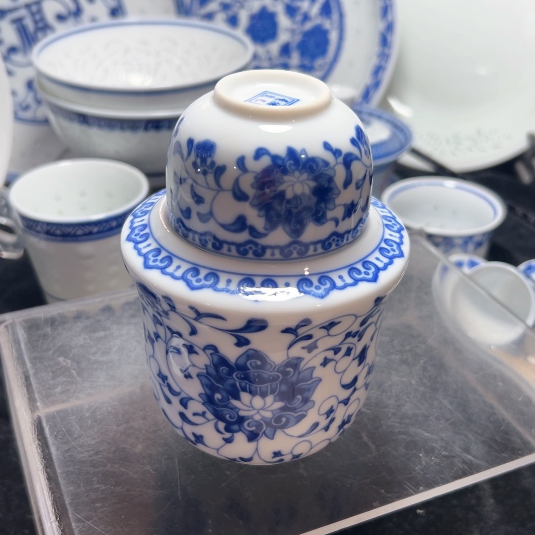 碗青花温酒器三件套