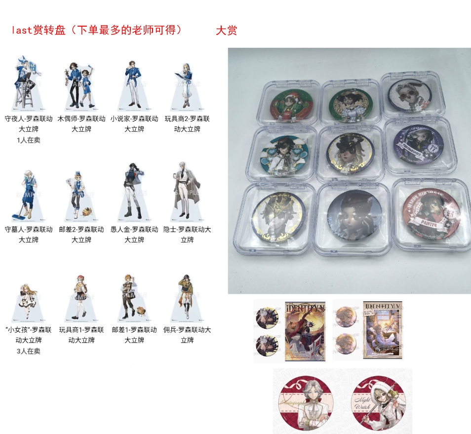 日谷【第五人格】罗森大立牌、糕特一番赏