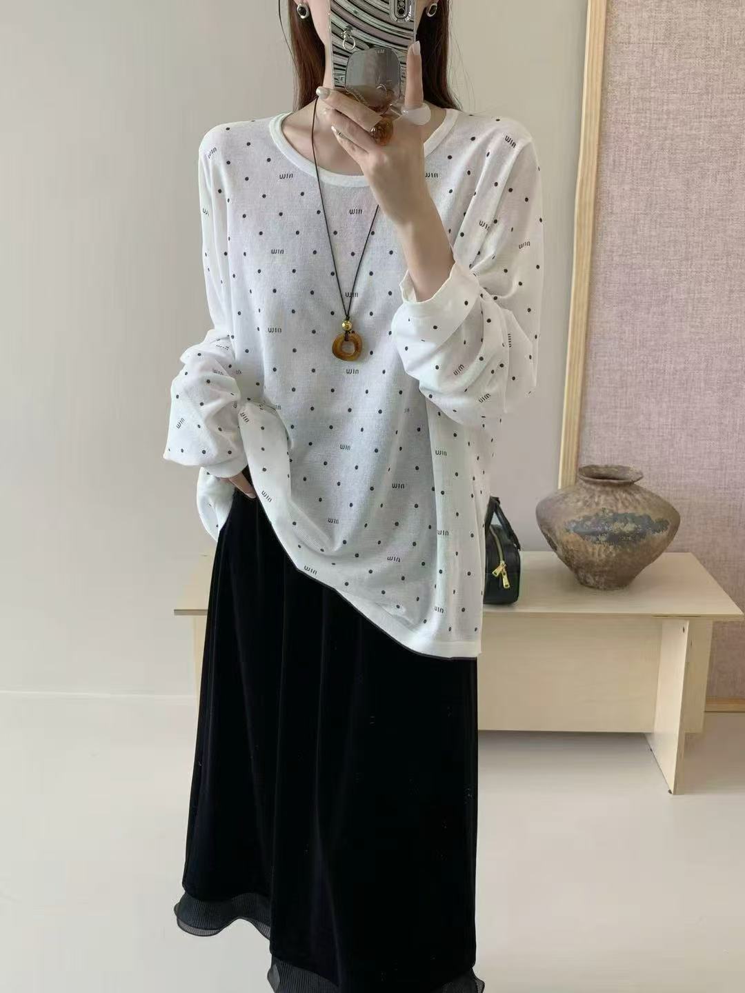 孤品针织衫包芯纱针织衫女大码百搭上衣628