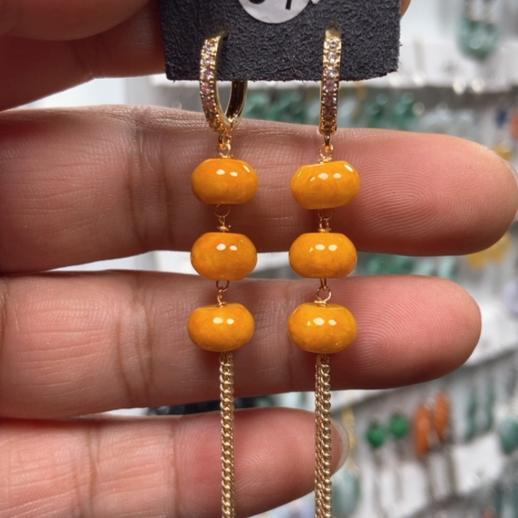 【闪购商品】翡翠耳饰银S925镶嵌优化