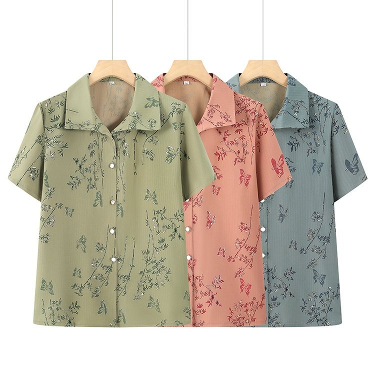 【251-300】老太太妈妈装上衣衬衣洋气中老年女装奶奶夏天衬衫