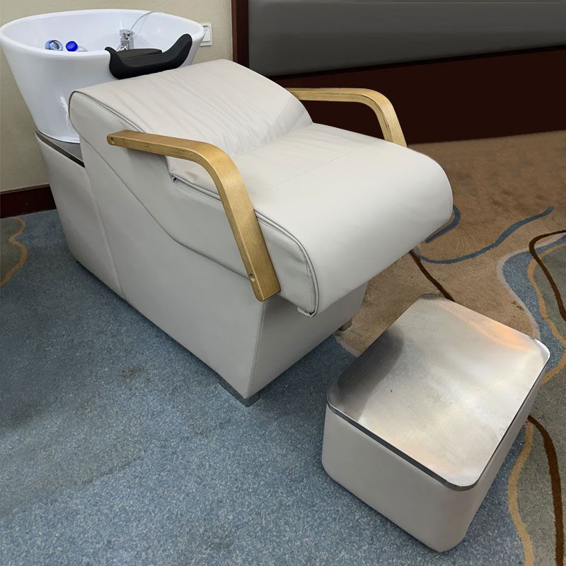 187半躺式洗头床陶瓷盆理发店专用美发沙龙冲水床舒适设计