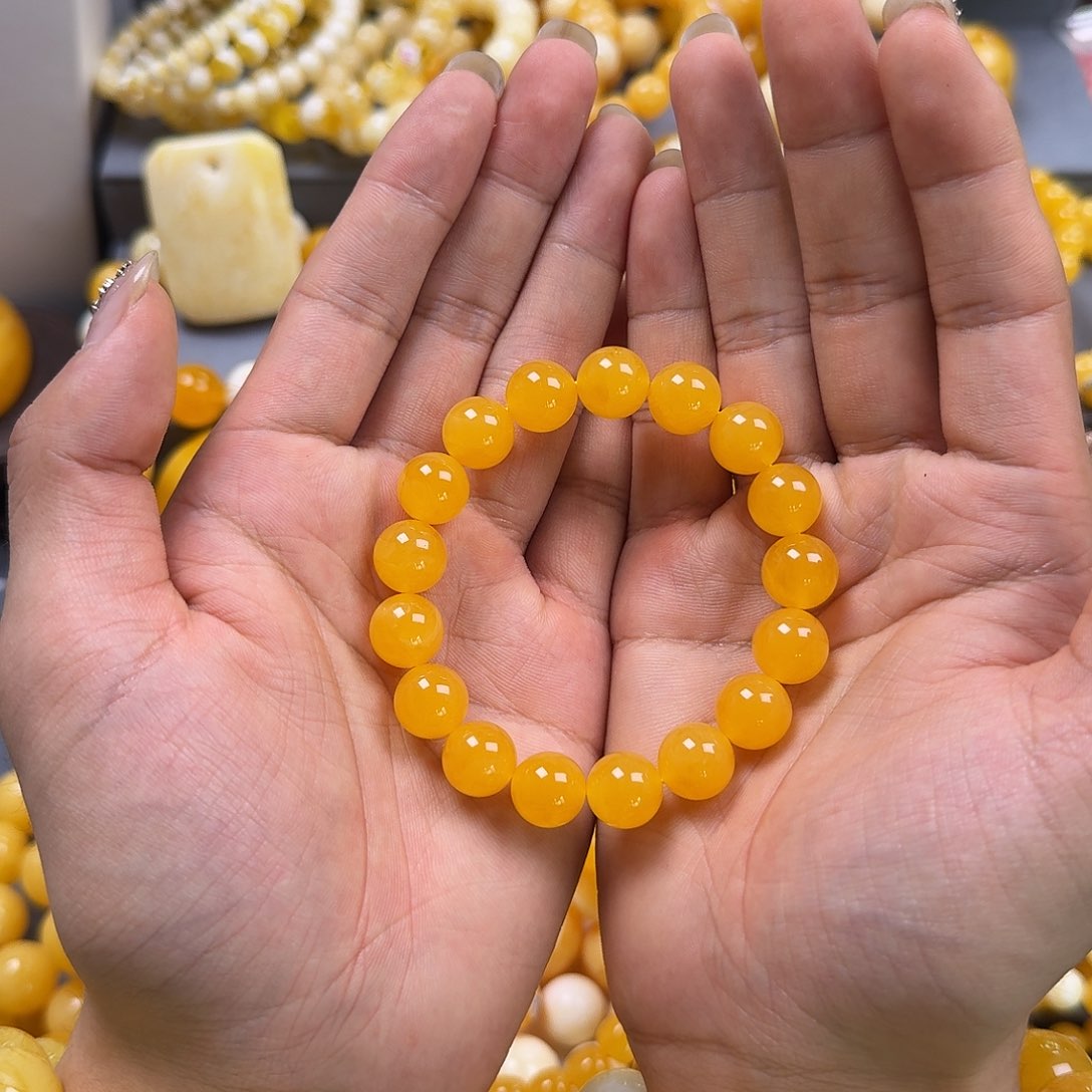 琥珀珠宝奇石未镶嵌同料12mm