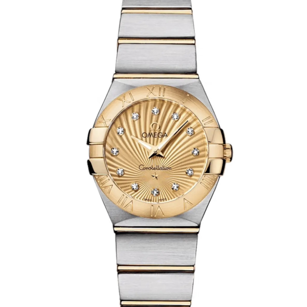 99新 Omega/欧米茄 24表径/星座/黄金/黄螺纹/内钻/女士腕表名表