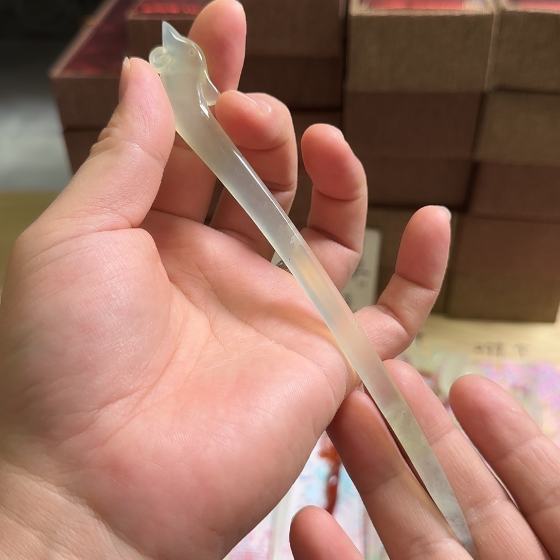 璟***璟蛇纹石玉未镶嵌发饰