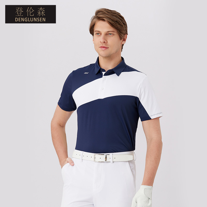 DENGLUNSEN高尔夫短袖T恤男士休闲弹力速干透气夏季薄款运动polo