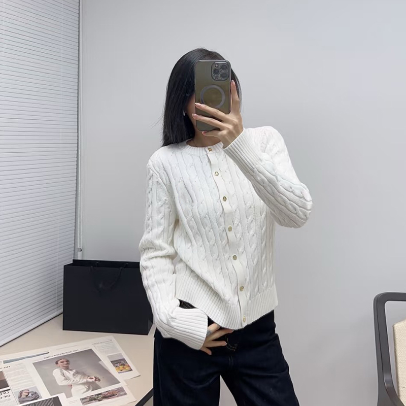 《256》南油高定重工刺绣气质百搭金属扣长袖针织开衫
