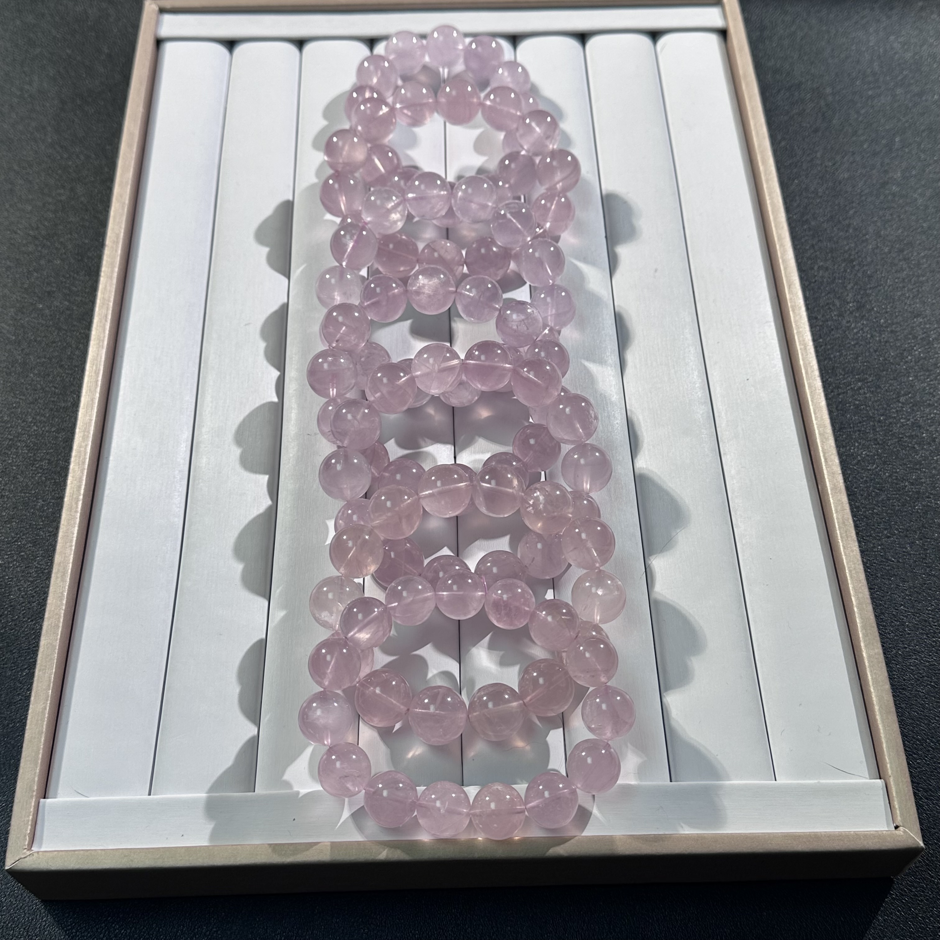 放漏-天然老旷冰体紫马粉(有冰纹)水晶手串（XSJ-1037）多样性发一