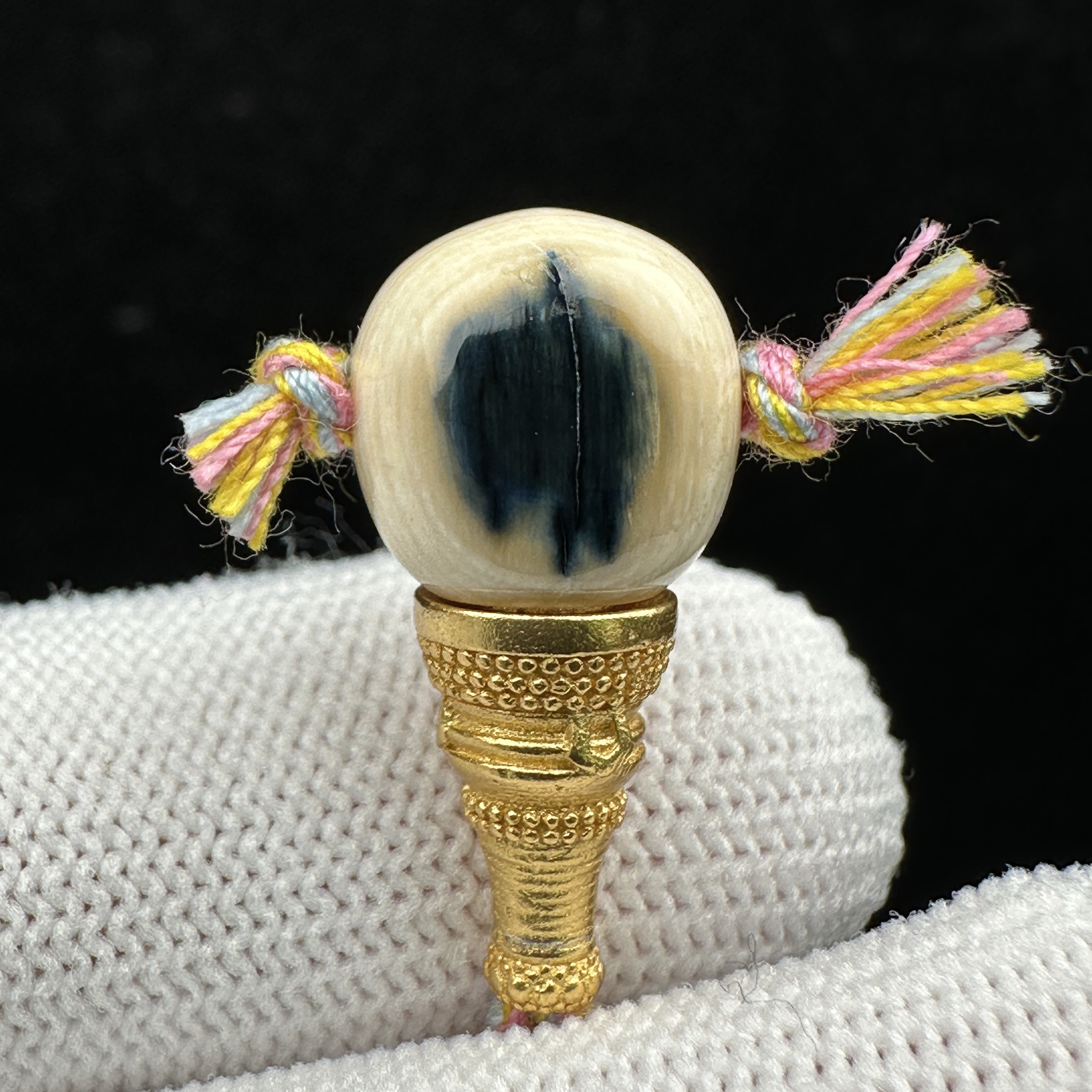 D3475天然猛犸牙 蓝眼睛三通 11*23mm支持鉴定 假一罚四