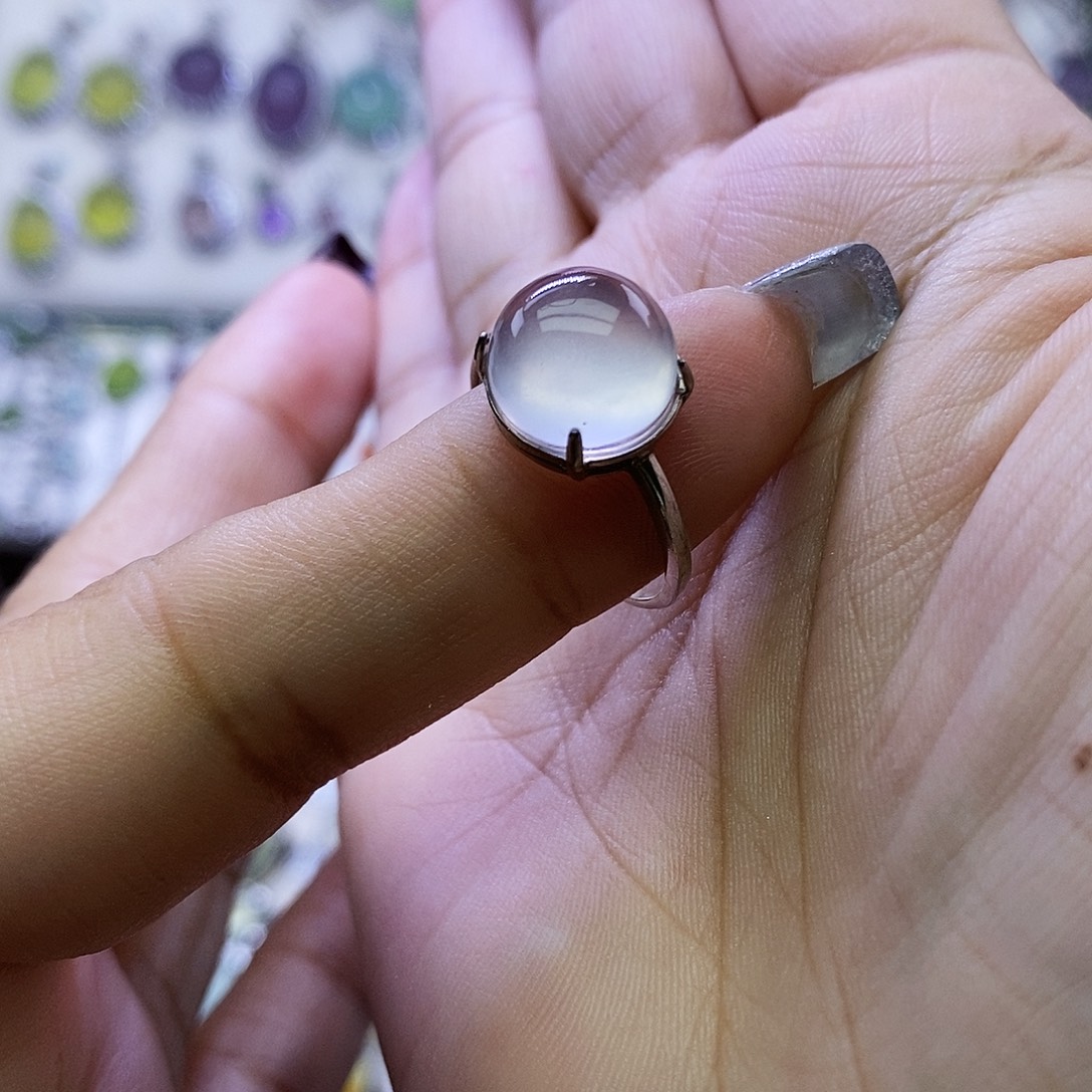 戒指水晶银S925镶嵌