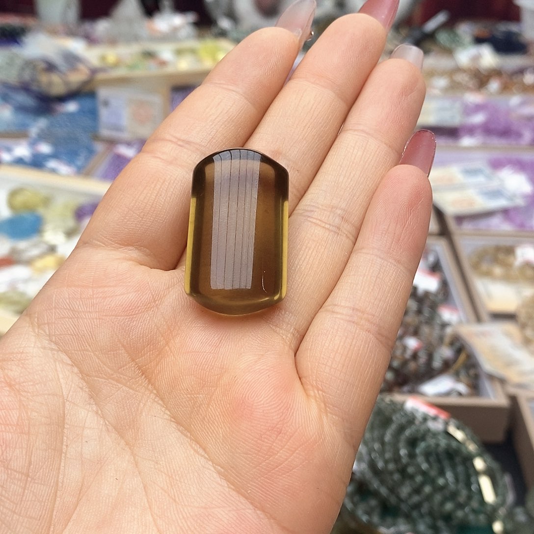 水晶套链未镶嵌F003黄水晶无事牌项链