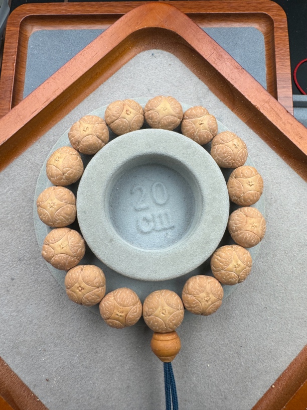 玉化皮17.5mm麒麟眼手串，凤眼菩提四星手串