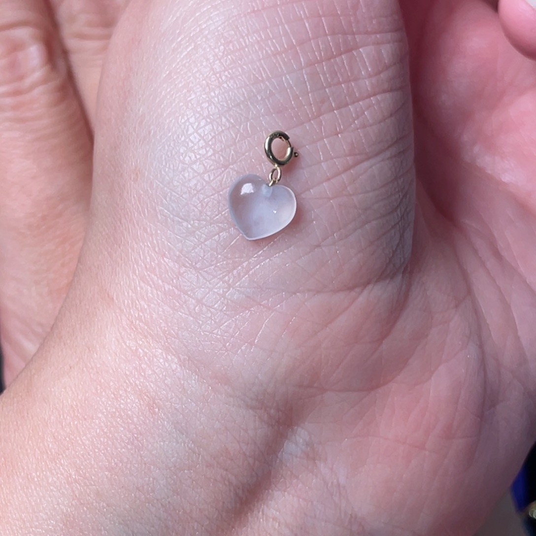 翡翠颈饰18K金镶嵌小***子爱心