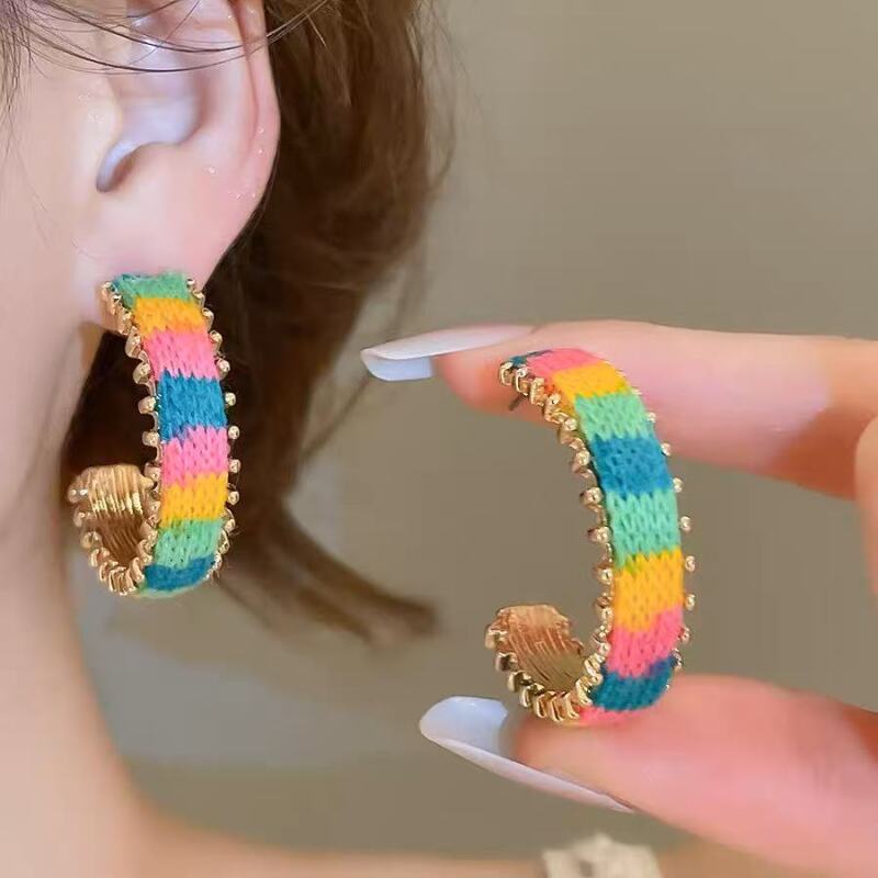 vintage 【彩虹心灵】 铜  女士 耳环 ZG0508