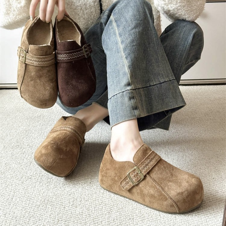 厚底内增高复古绝美勃肯鞋子2025冬季新款外穿森系全包加绒单鞋