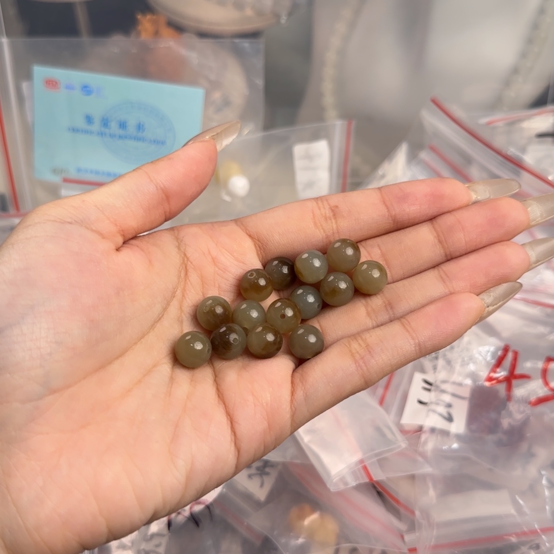 和田玉（糖玉）未镶嵌手链单颗卡10+
