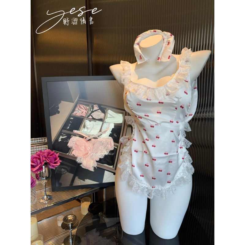 Yese野涩情书*主人尽管命令*纯欲女佣围裙碎花蕾丝荷叶边女仆睡裙