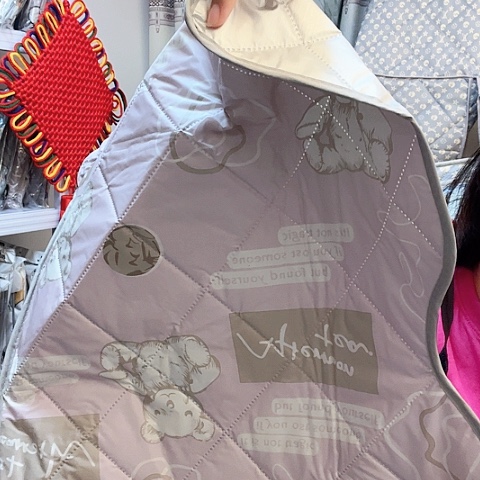 夏季泰迪熊紫色双面防水