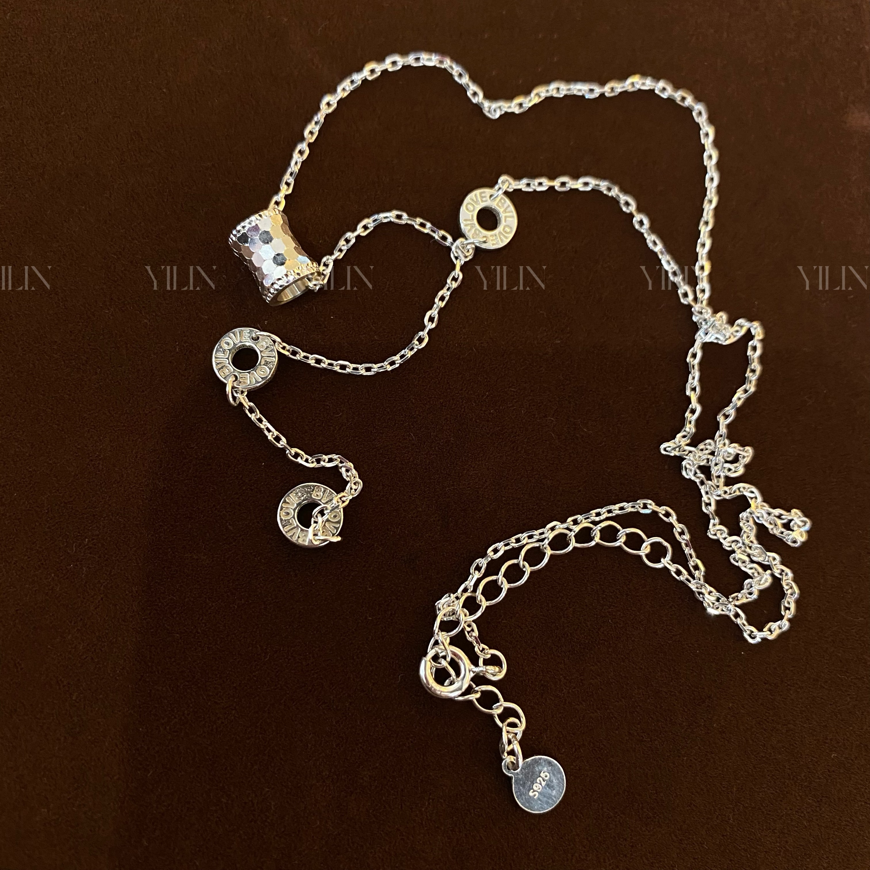 925银银制品 s925纯银小蛮腰流苏金色复古百搭锁骨项链精致轻奢