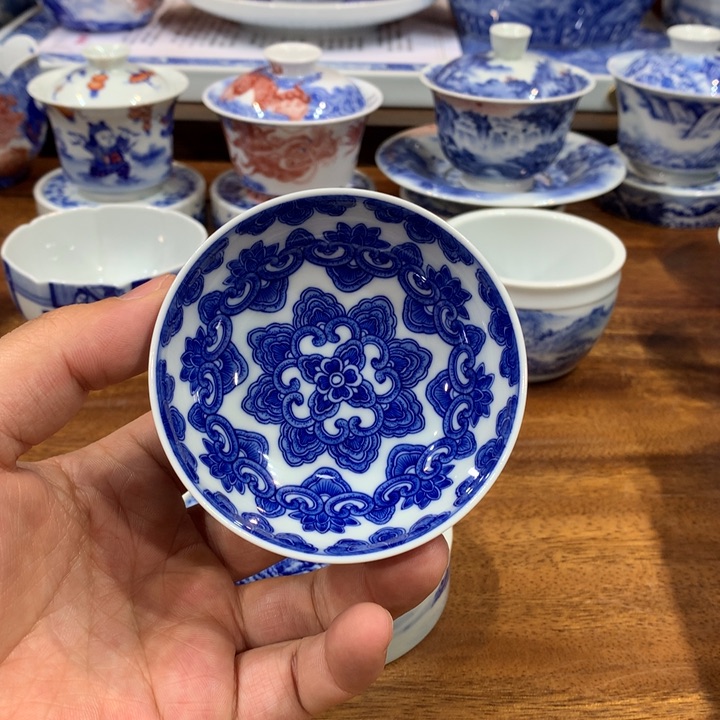 晓月柴窑 宝象纹普洱杯