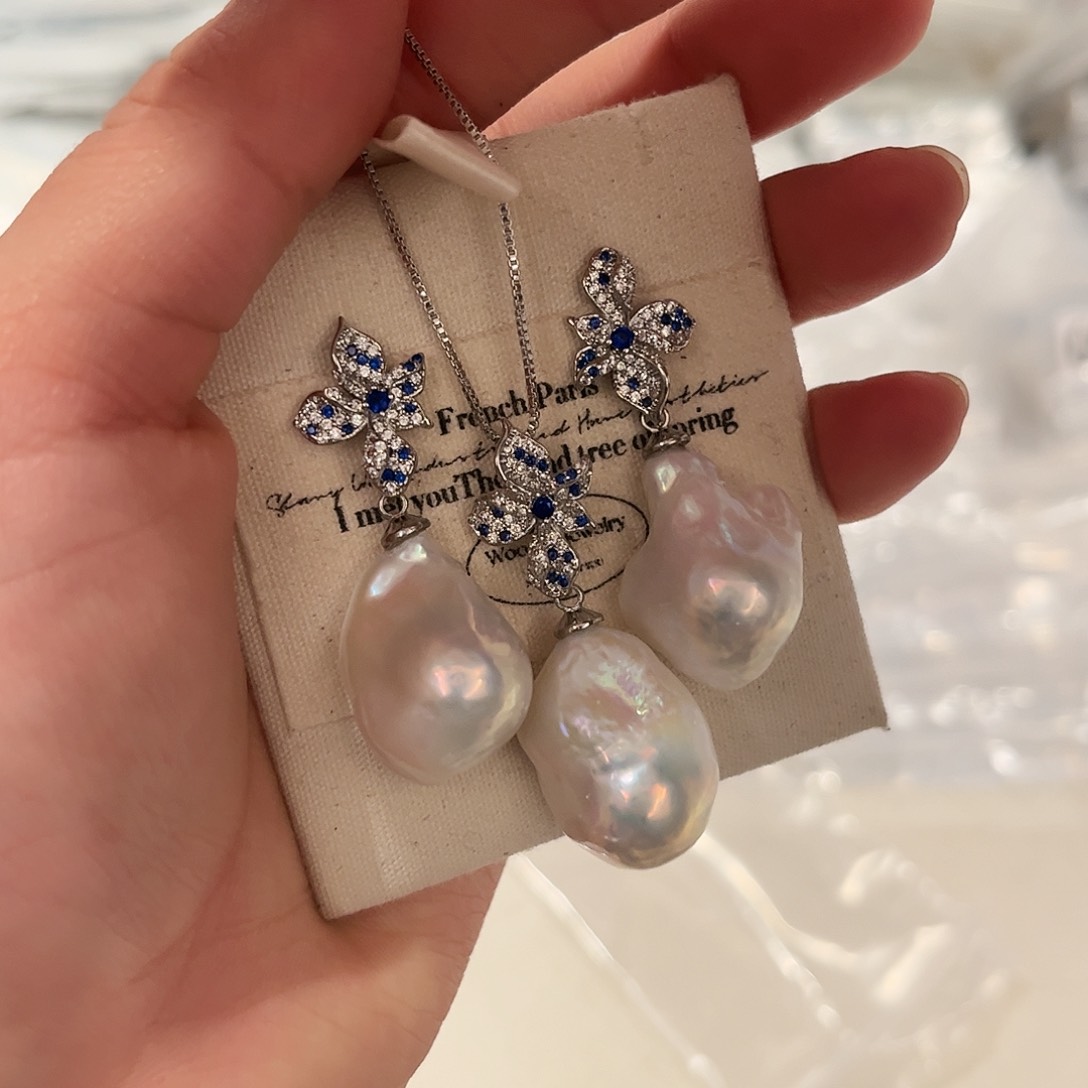 淡水珍珠耳饰合金