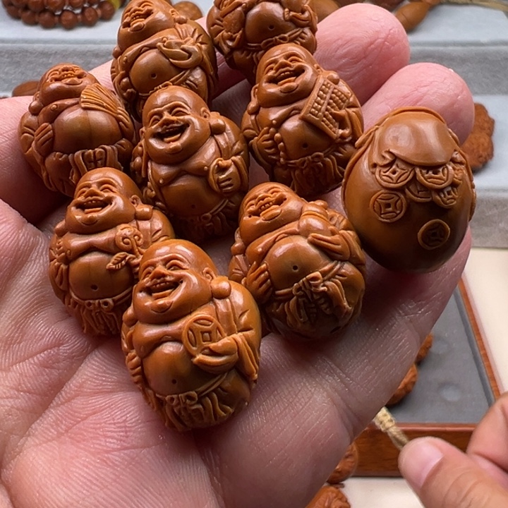 火***哥手串橄榄核橄榄核雕工艺制作