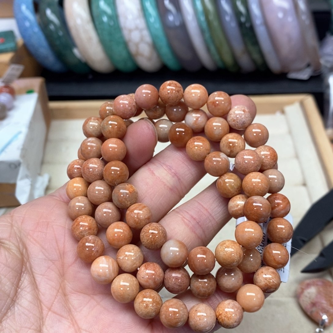 硅化珊瑚（珊瑚玉）手链未镶嵌065