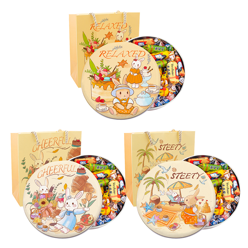 大白兔奶糖300g蘑菇兔圆罐礼袋零食糖果年货小礼盒新年-SY