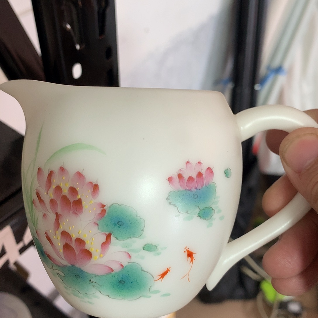 冰种素烧手绘公道杯