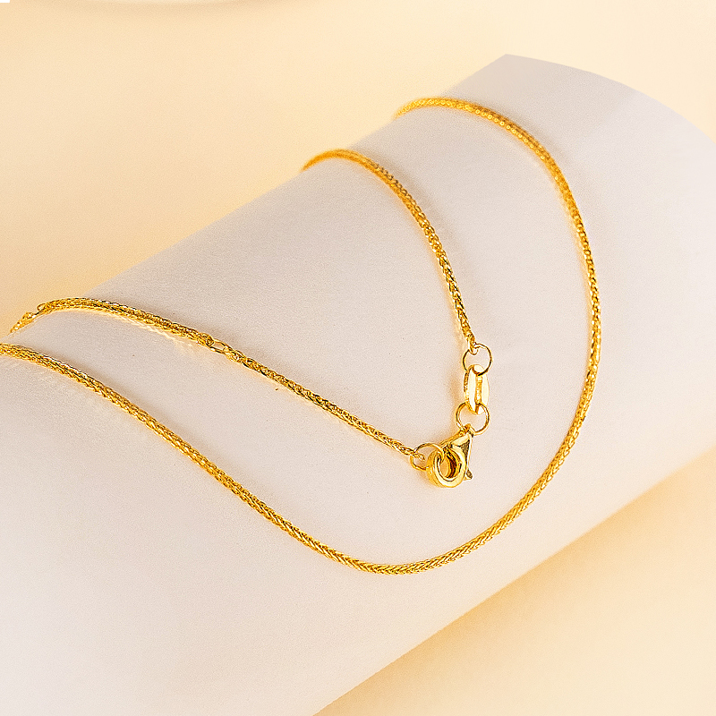 黄金项链女士肖邦链足金999素链百搭经典三金45cm