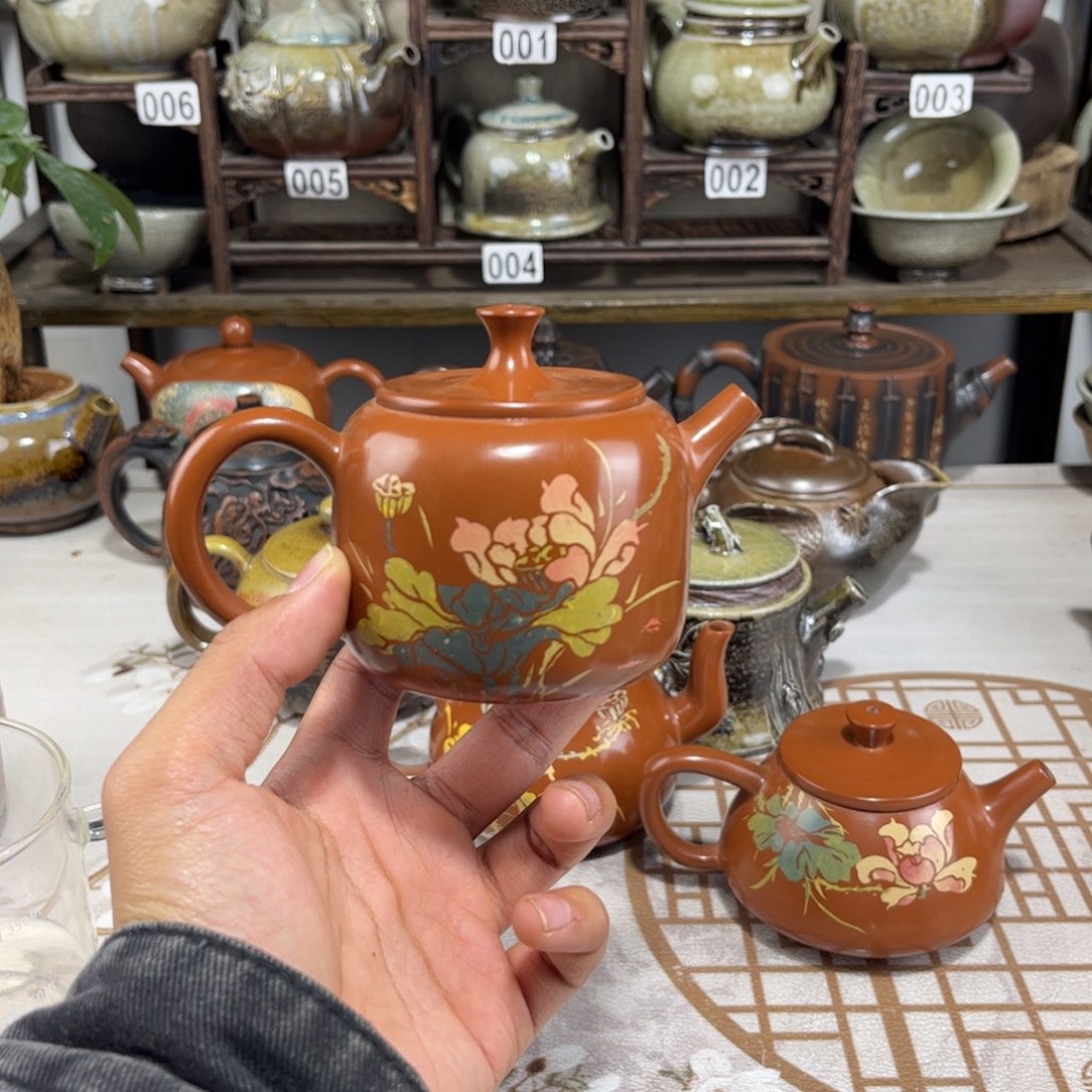 颜***苛180cc复烧苹果壶，建水紫陶全手工制作
