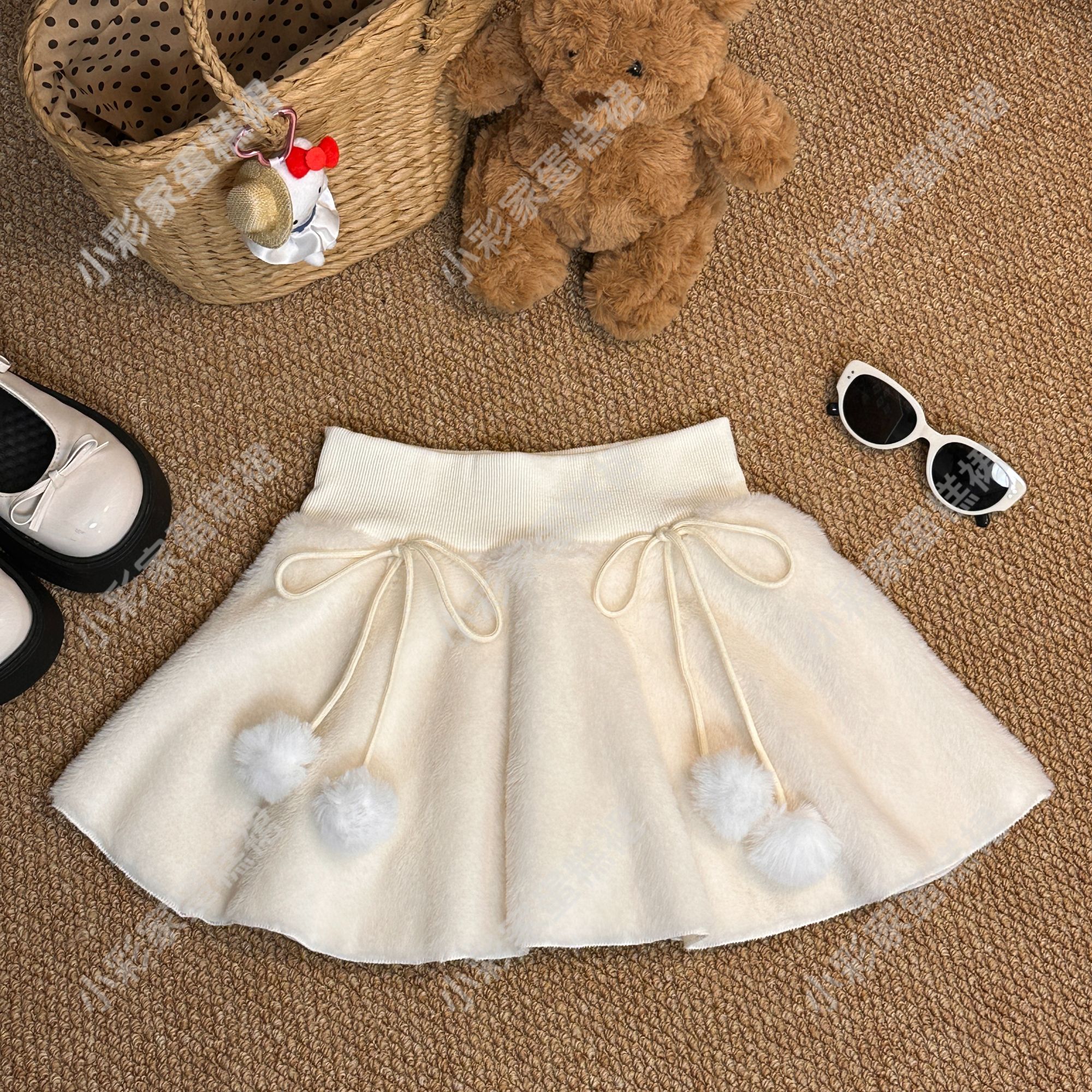 【472/491/524】公主裙半身裙高腰少女风裙子秋冬极简风加绒短裙