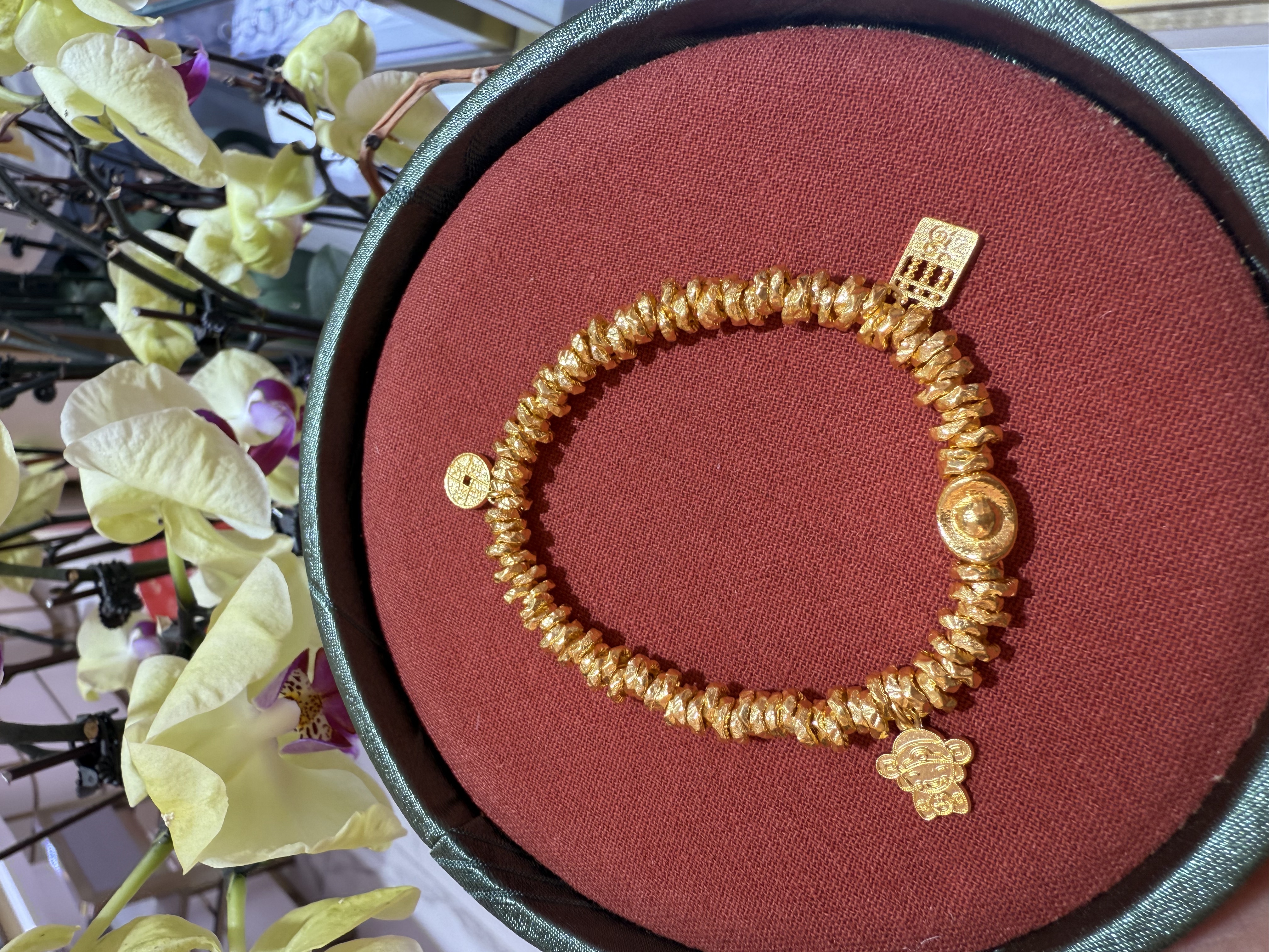 足金999卡5元宝财神盘缠7.88