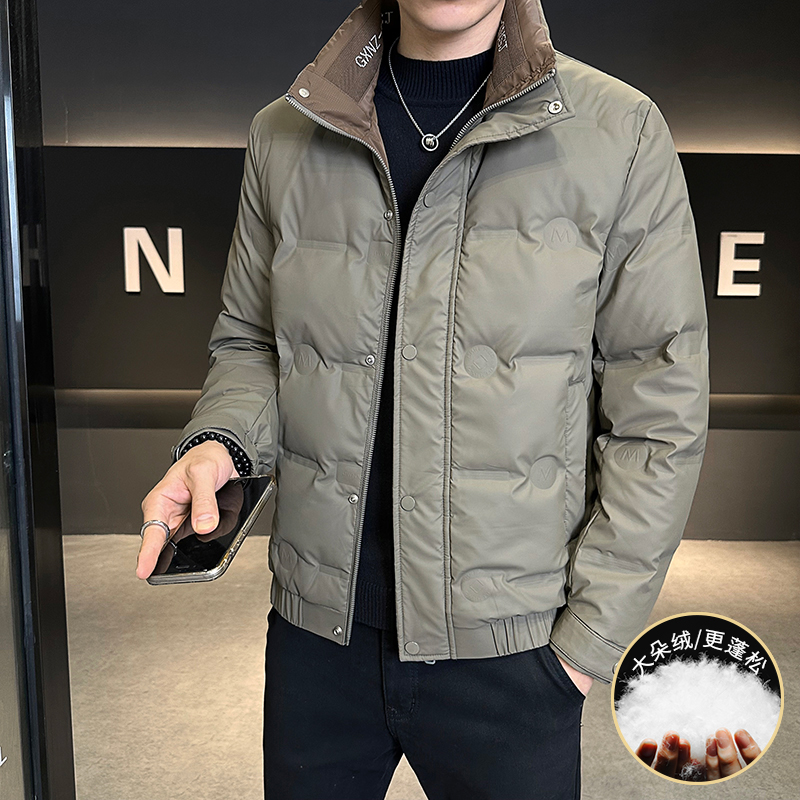 男士冬装羽绒服鸭绒立领保暖男时尚青年休闲帅气潮流立领外套7788