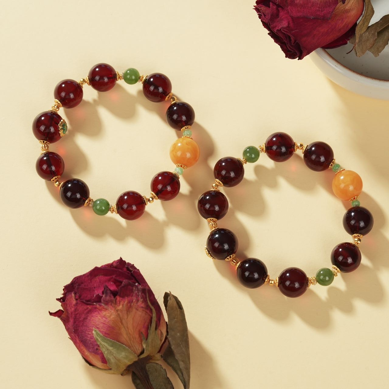 【云上菁菁】琥珀DIY单圈手串-多样性发其一-13mm-DS17779（WJ）