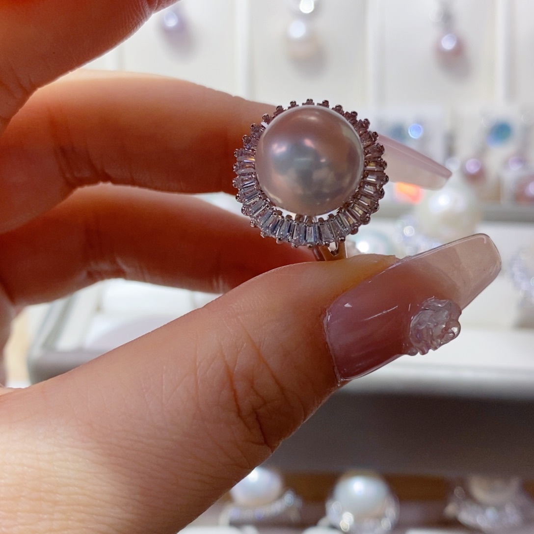 淡水珍珠戒指合金