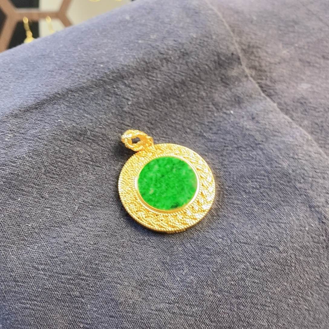 翡翠银S925镶嵌手镯缅甸翡翠A货吊坠