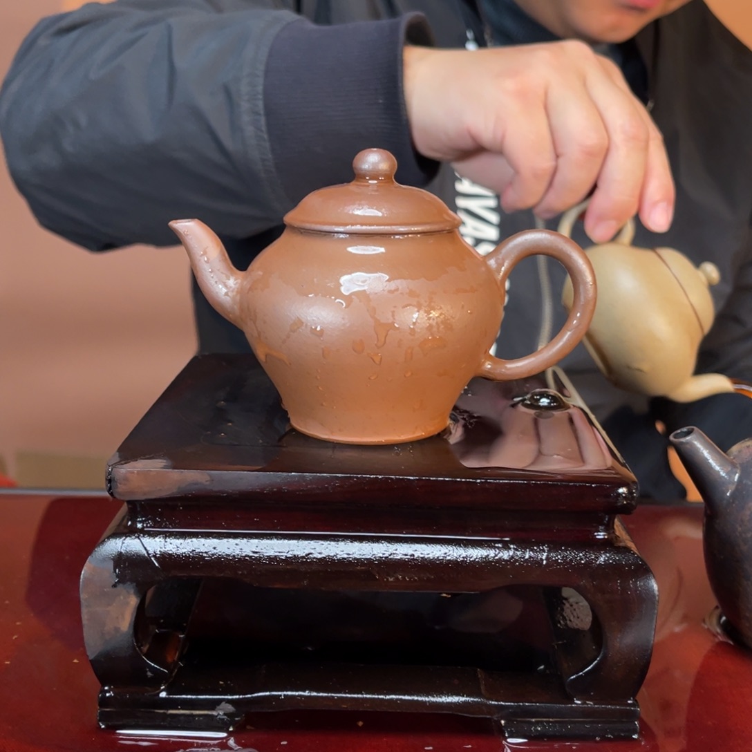 紫砂茶壶高端130cc红泥宫灯翁型壶