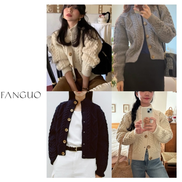 U*IC 50%冰岛羊毛 巨厚实！秋冬氛围感复古麻花毛衣外套女 33330