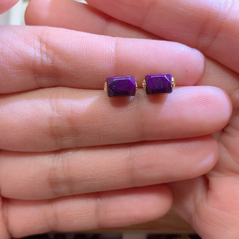 【闪购商品】苏纪石（舒俱来）耳钉18K金镶嵌