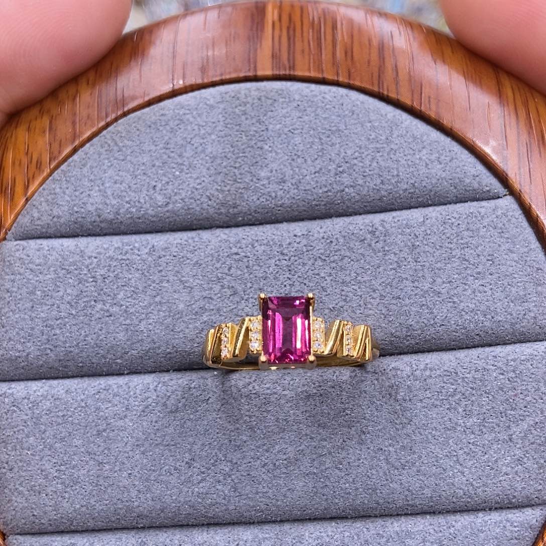 石榴石戒指银S925镶嵌