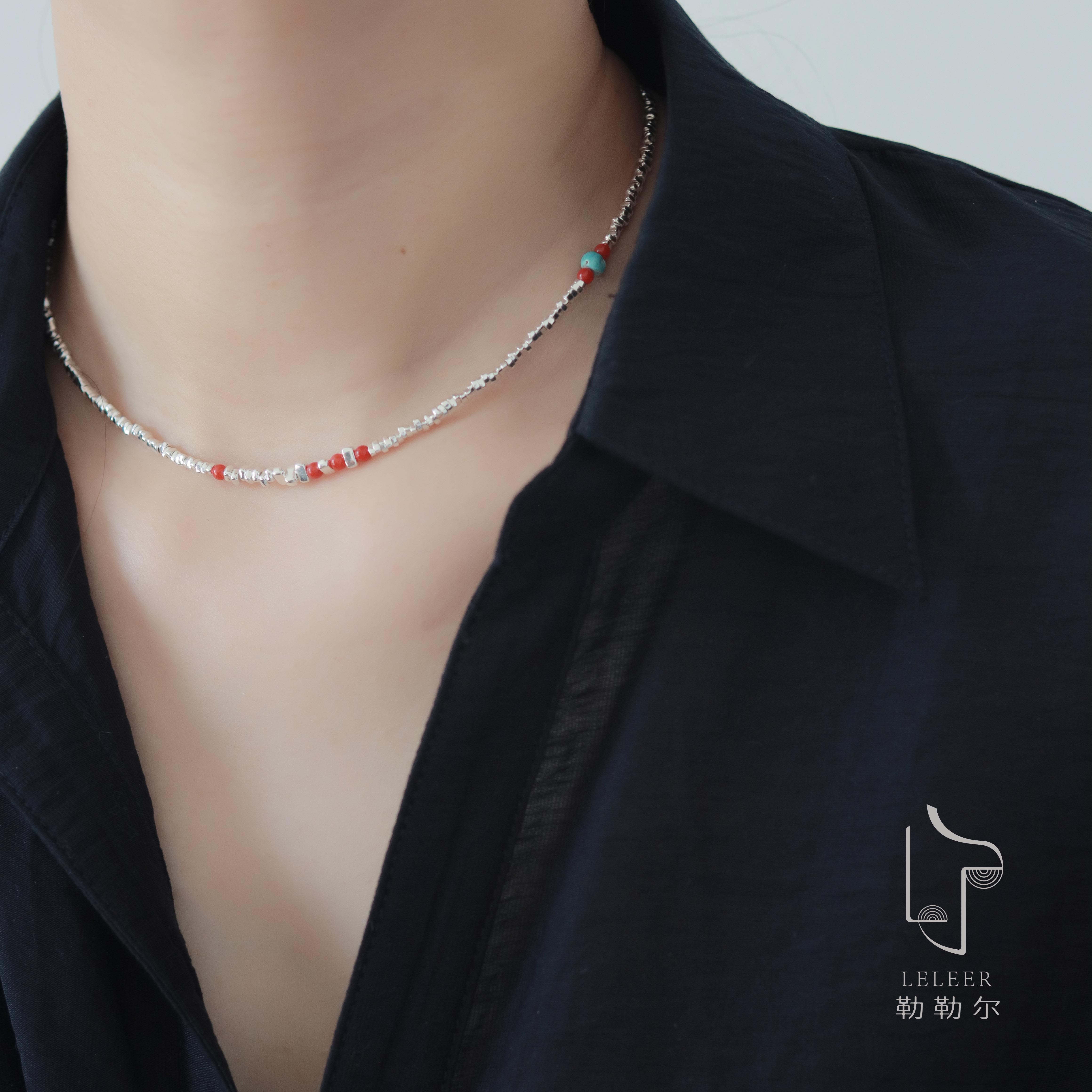 吊坠925银 勒勒尔碎银子项链时尚简约气质百搭项链设计感小众