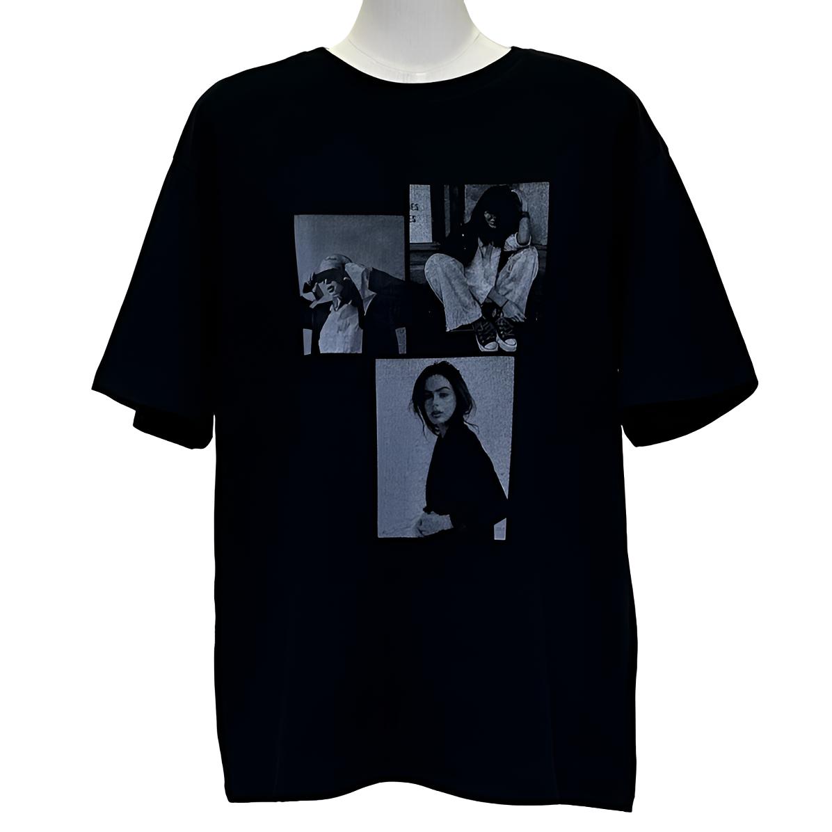 【韩系人物T恤】JINJIN·韩系时尚高级感人物印花宽松女士T恤1048