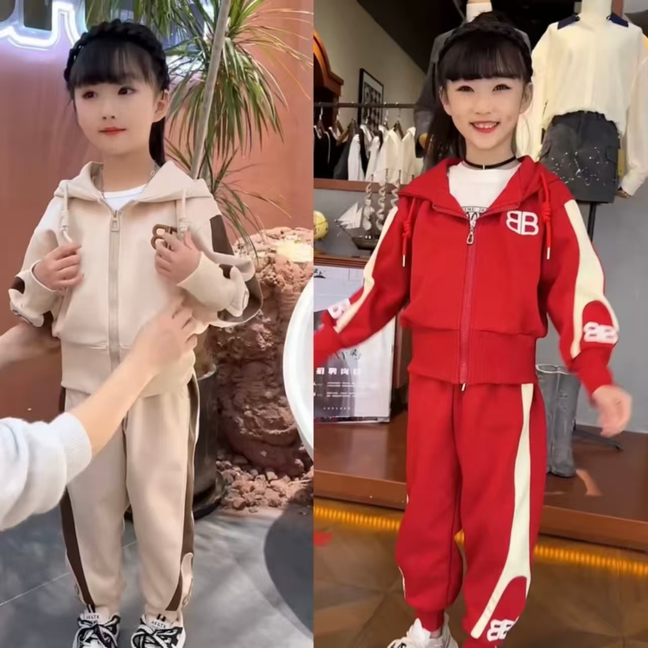 女童秋装套装2025新款运动中大童装网红洋气时髦儿童休闲两件套