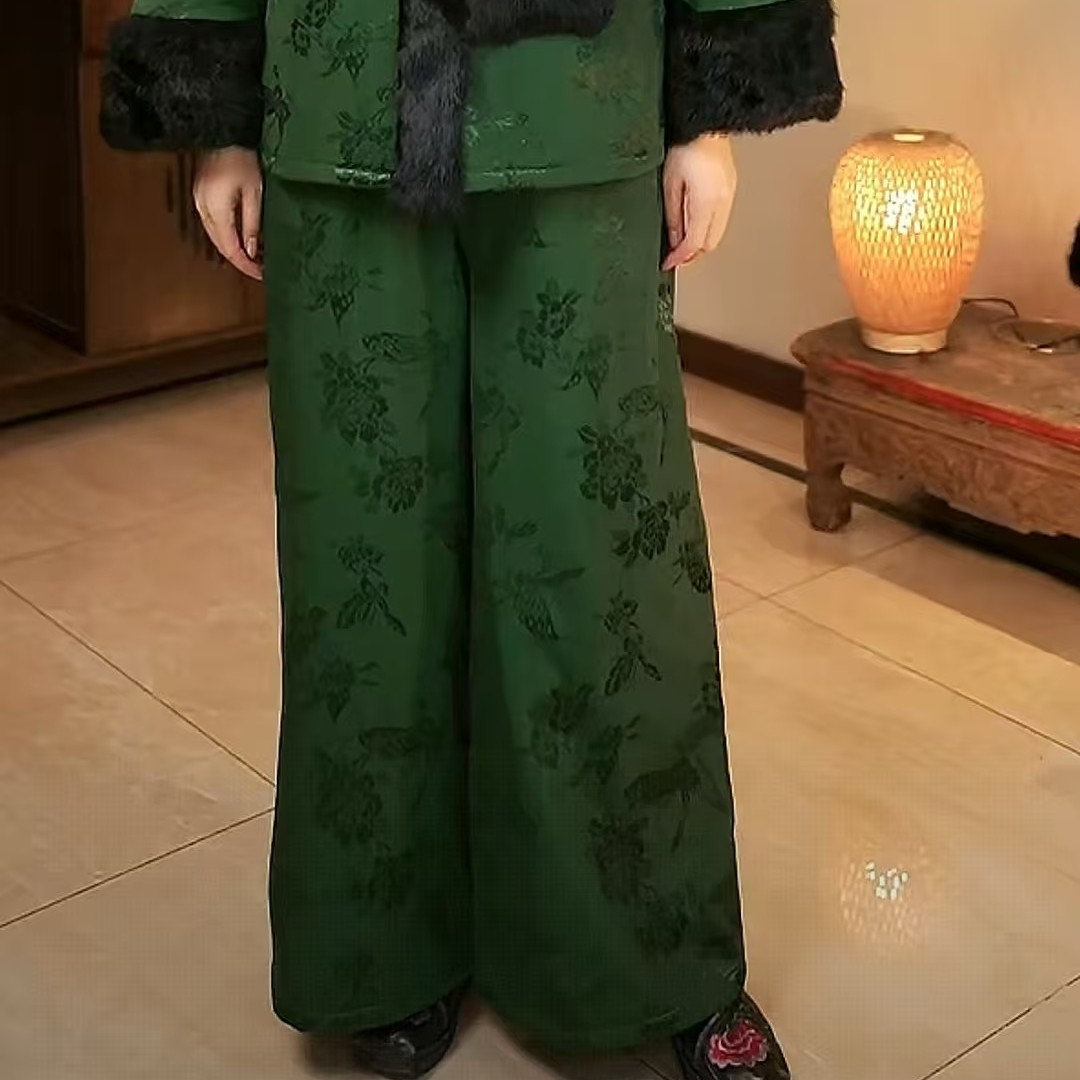 缎味原创-老缎直筒棉裤直筒棉裤