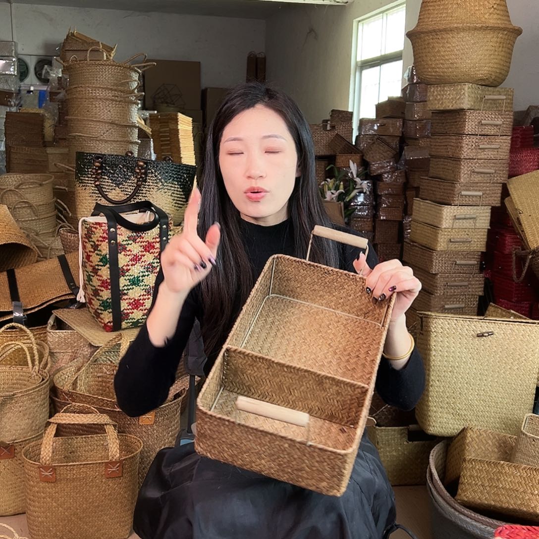 草编草编包/草编收纳盒带瑕疵