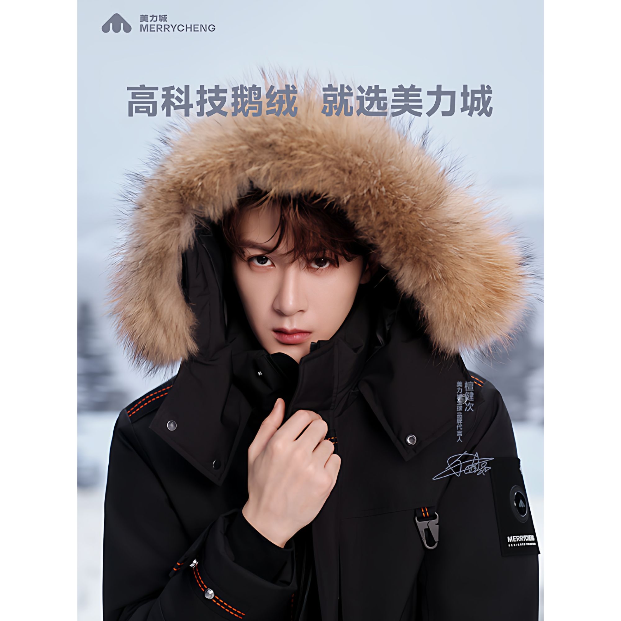 【檀健次同款】美力城暖天鹅鹅绒服男士极寒中长款情侣款羽绒服