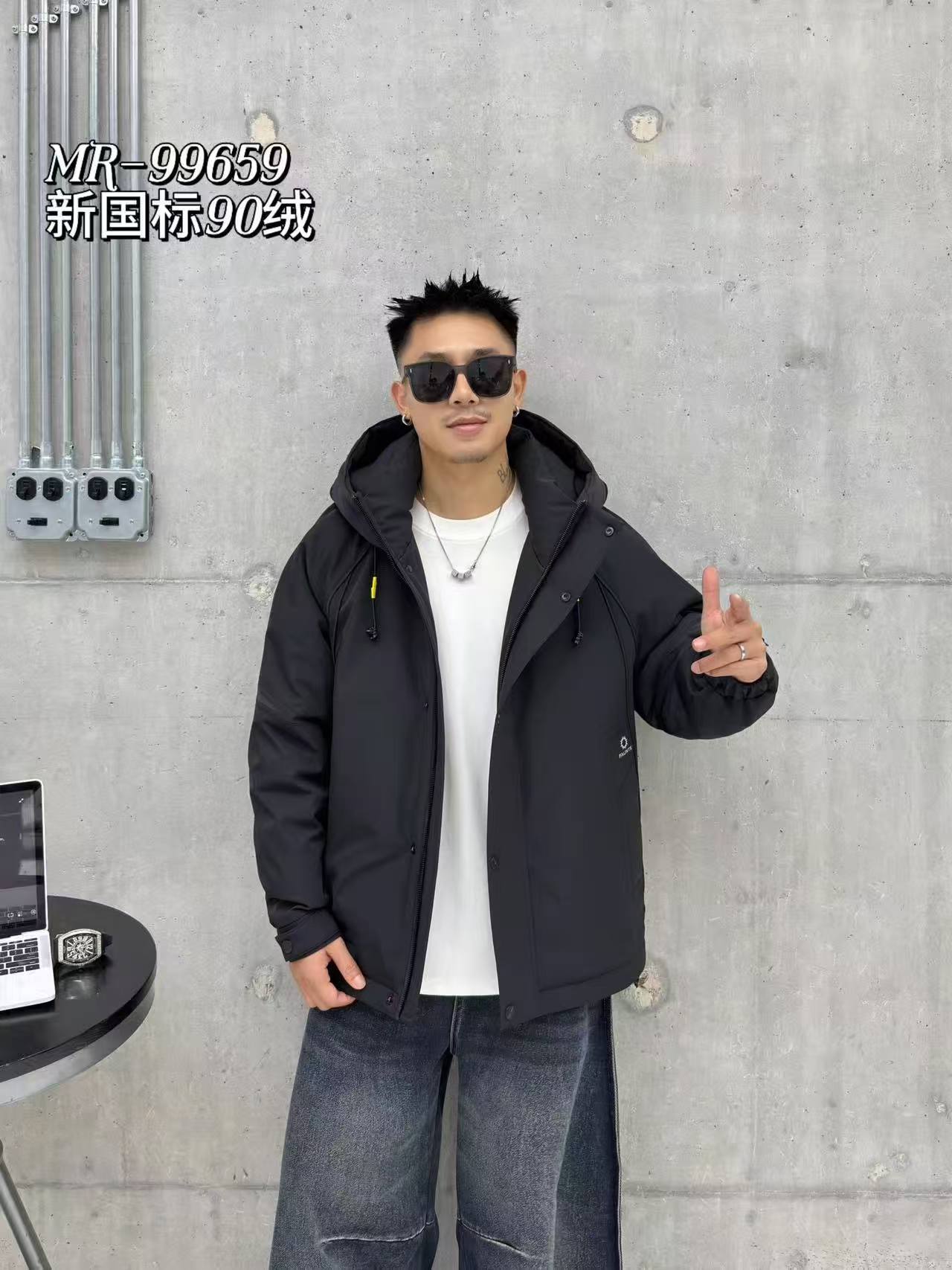 冬季男士工装连帽防风抗寒保暖冲锋衣羽绒服99659