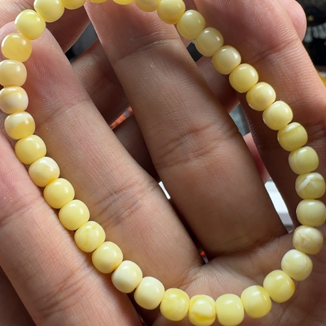 琥珀裸石未镶嵌老型手串6mm,多样性发货
