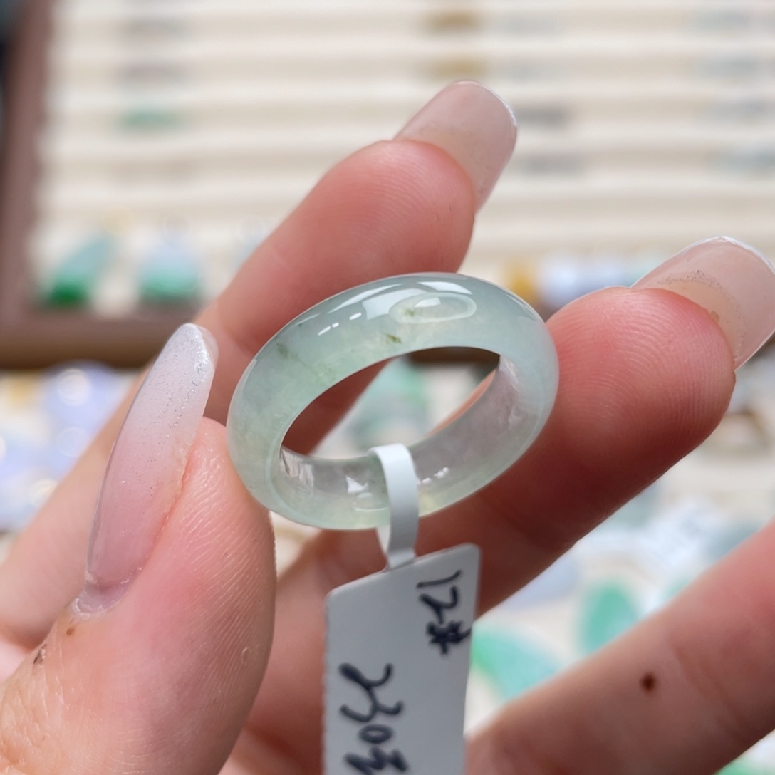 翡翠未镶嵌戒圈a12港圈12薄荷绿飘花